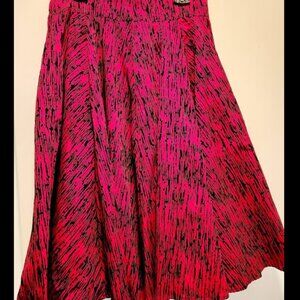 Pinup Girl Couture Doris Swing Skirt in Red Flocked Cotton Sateen XL NWT